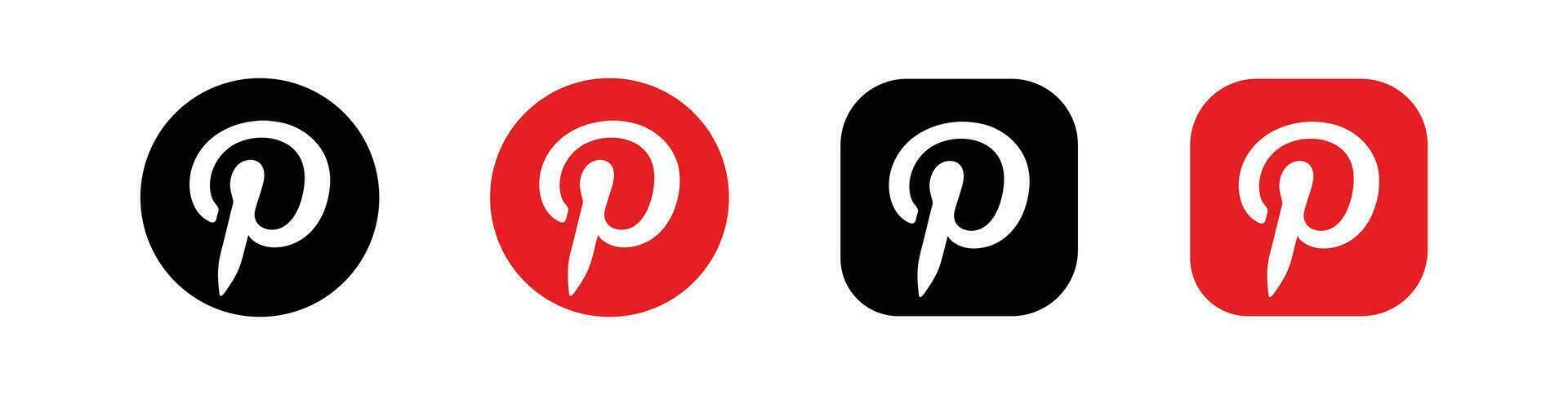 pinterest icoon. pinterest sociaal media logo. vector