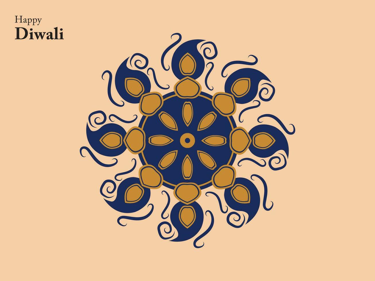 gelukkig diwali Hindoe traditioneel ornament lamp festival Indië element mandala Chinese Boeddha etnisch vector