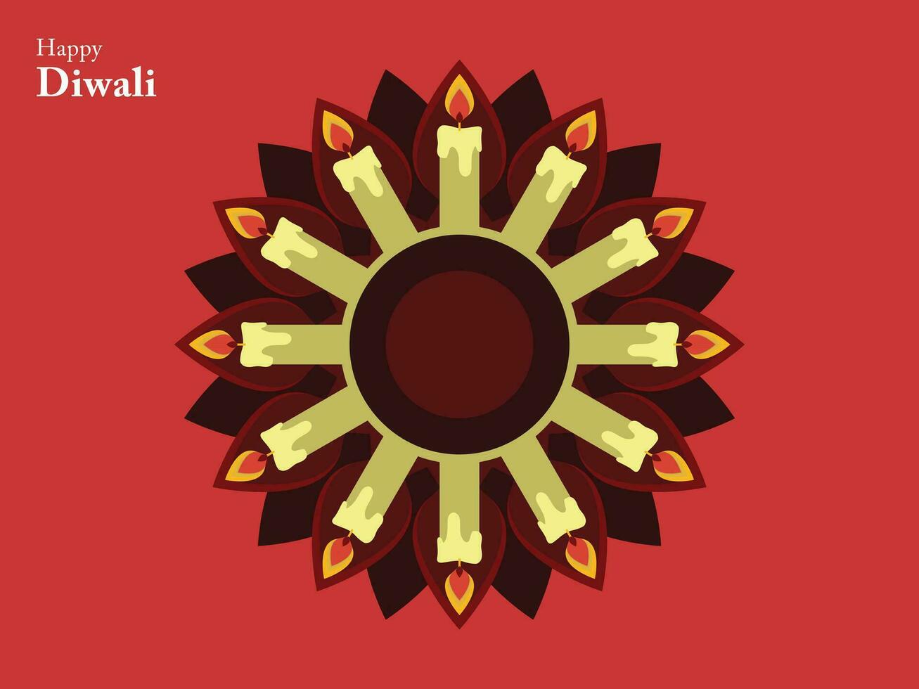 gelukkig diwali Hindoe traditioneel ornament lamp festival Indië element mandala Chinese Boeddha etnisch vector