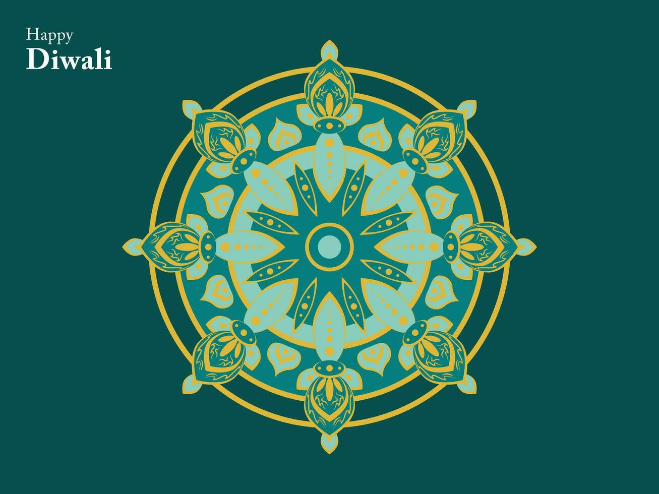 gelukkig diwali Hindoe traditioneel ornament lamp festival Indië element mandala Chinese Boeddha etnisch vector