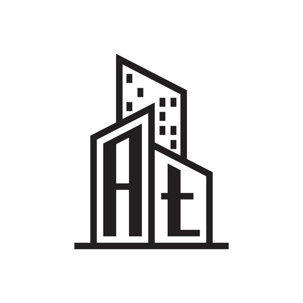 Bij echt landgoed logo met gebouw stijl , vector