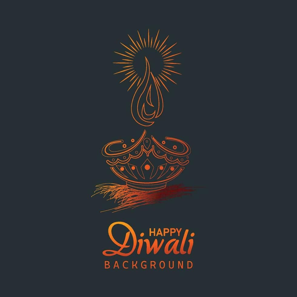 gelukkig diwali festival met olie lamp viering kaart achtergrond vector