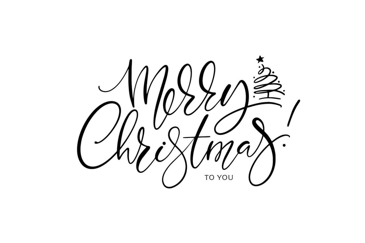 vrolijk Kerstmis vector borstel belettering. hand- getrokken modern borstel schoonschrift geïsoleerd Aan wit achtergrond. Kerstmis vector inkt illustratie. creatief typografie voor vakantie groet kaarten, spandoek.