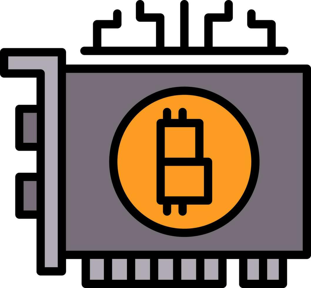 bitcoin mijnbouw vector icoon ontwerp