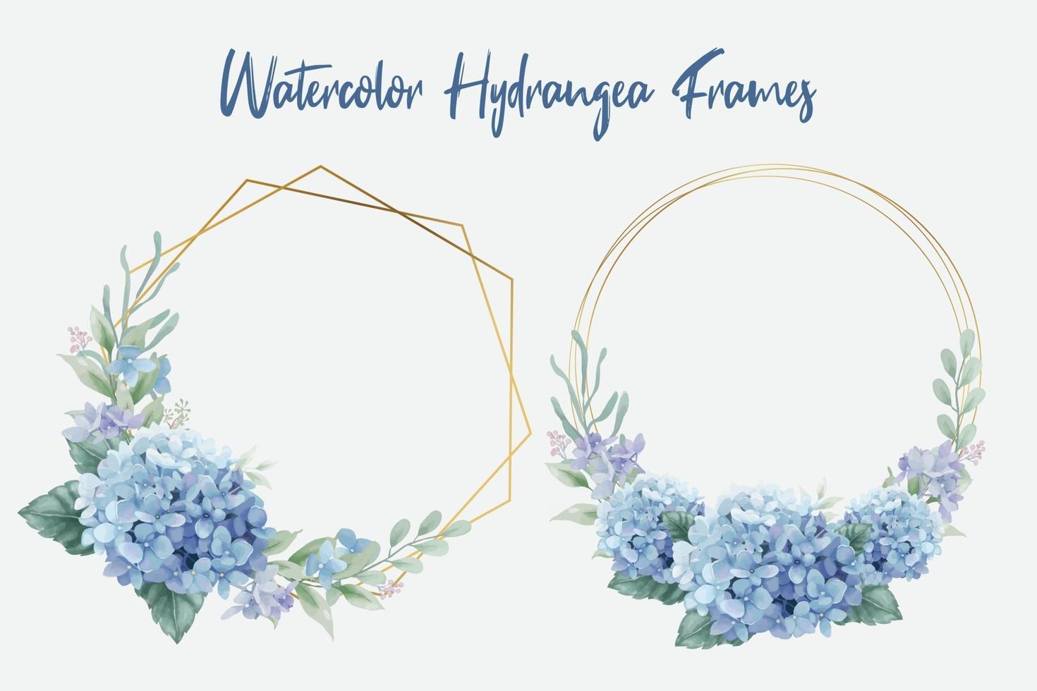 aquarel hortensia bloemen frames vector