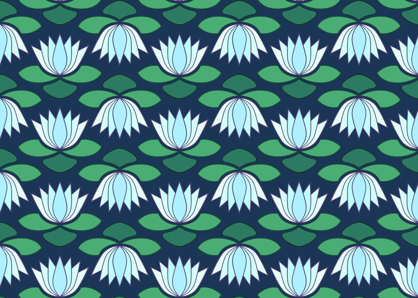 vector lotus naadloze patroon. waterlelie herhalend textielpatroon. patroon voor het bedrukken van sjaals, kleding en andere stoffen.