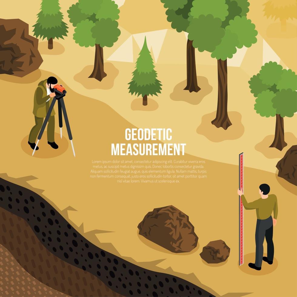 geoloog werk isometrische samenstelling vectorillustratie vector