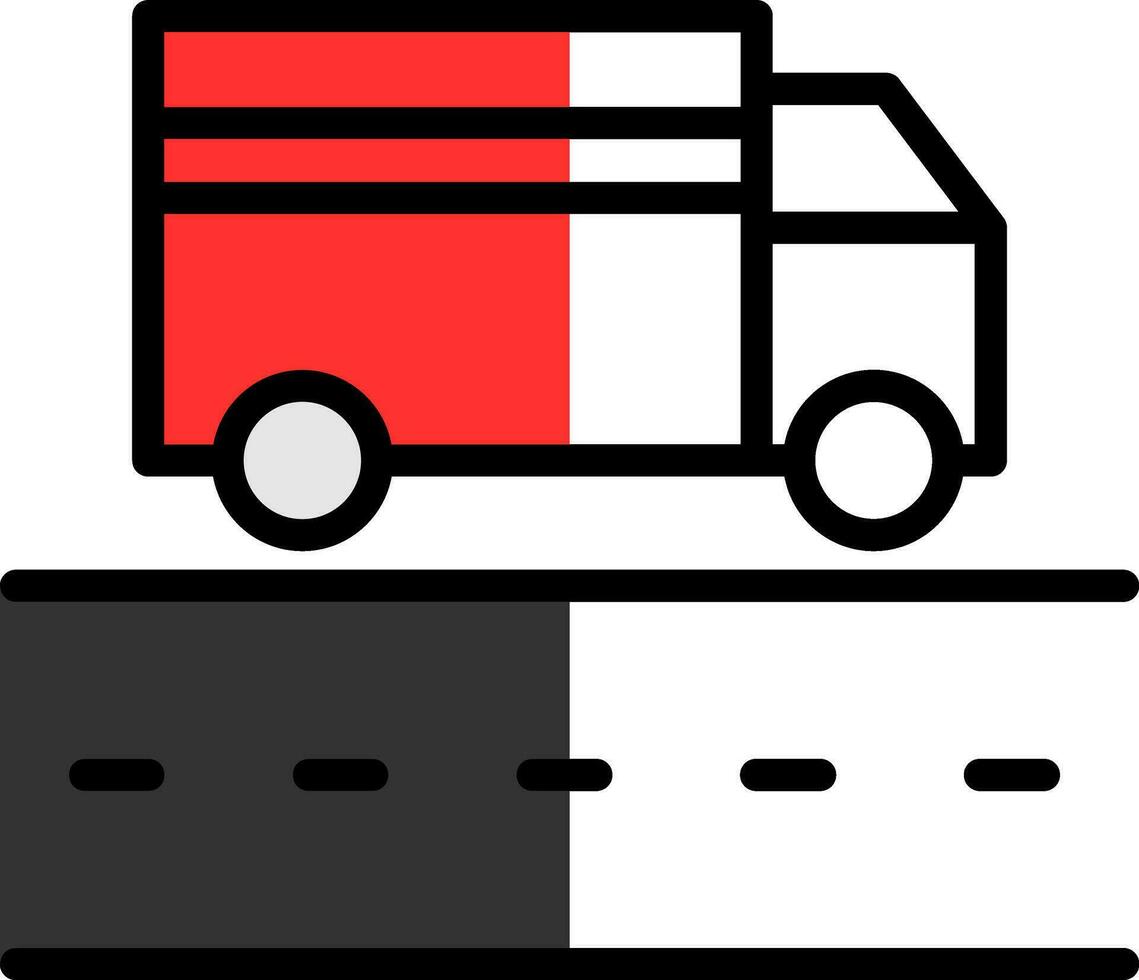 vrachtauto rijbaan vector icoon ontwerp