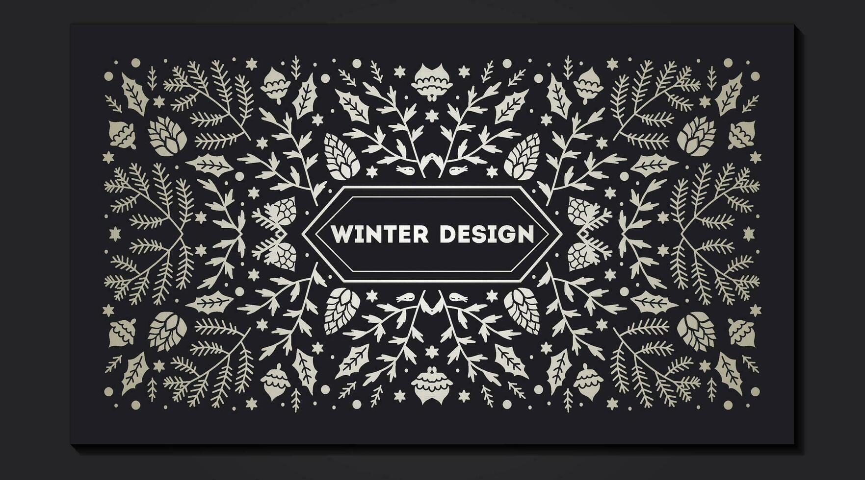 luxe Kerstmis kader, abstract schetsen winter ontwerp Sjablonen voor pakket vector