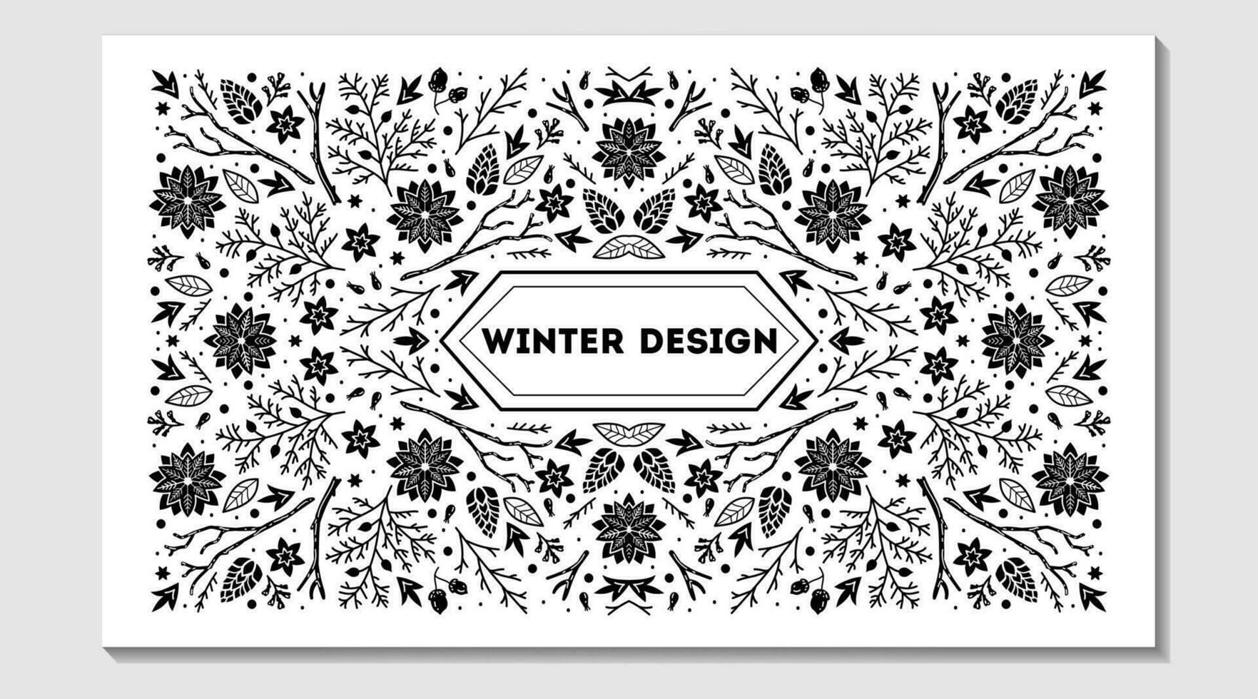 luxe Kerstmis kader, abstract schetsen winter ontwerp Sjablonen voor pakket vector