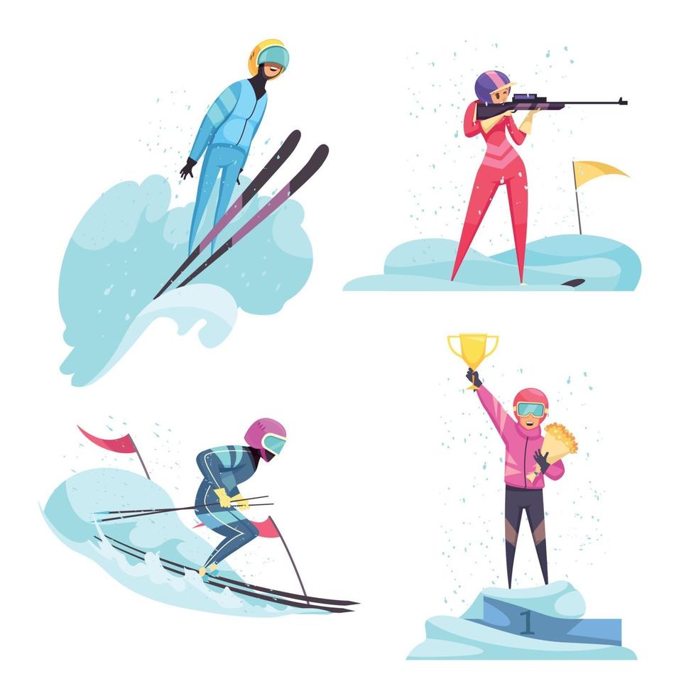 wintersport concept pictogrammen instellen vectorillustratie vector