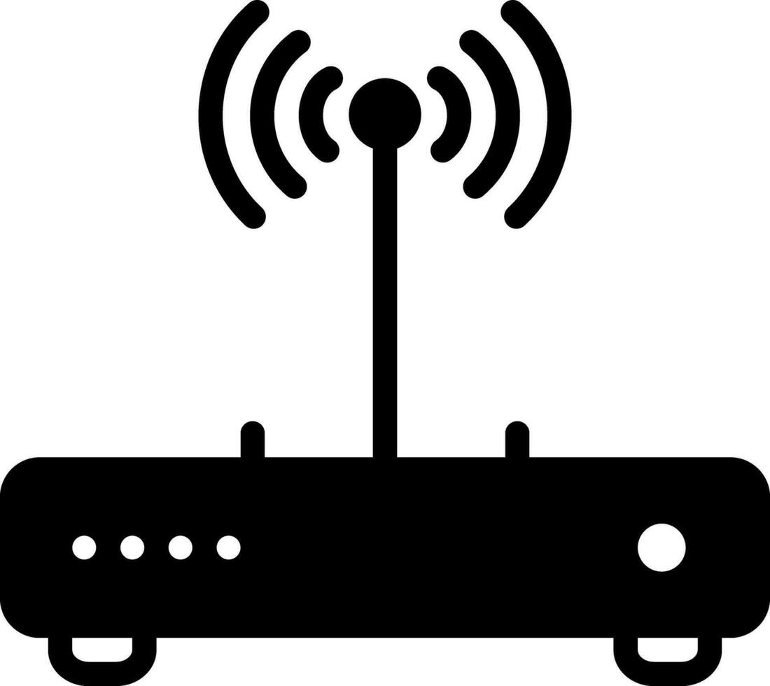 solide icoon voor router vector