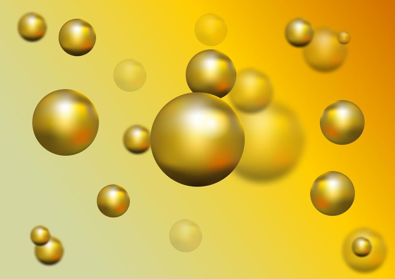 gouden bal en vervagingseffect op het scherm. abstracte achtergrond vector