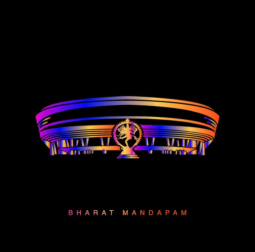 bharat mandapam vector icoon. een mandapa is een pilaren hal of paviljoen voor openbaar rituelen in Indisch architectuur.