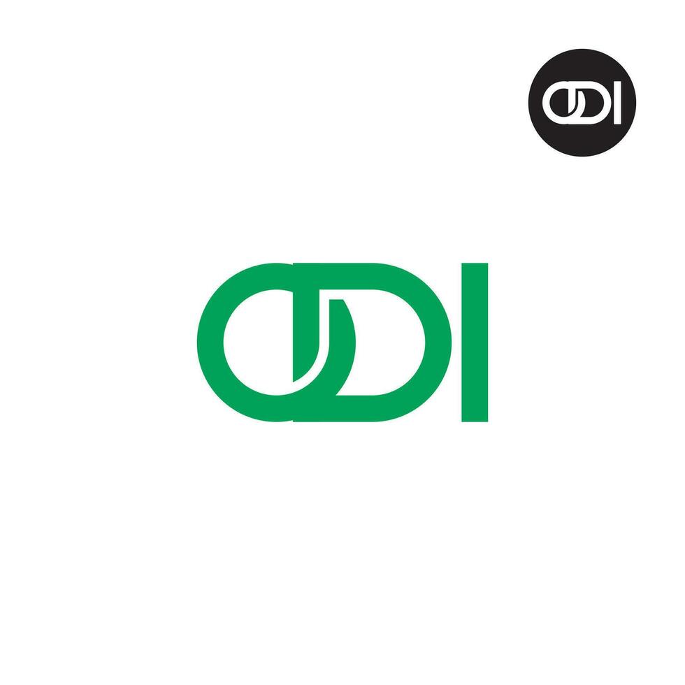 brief odi monogram logo ontwerp vector