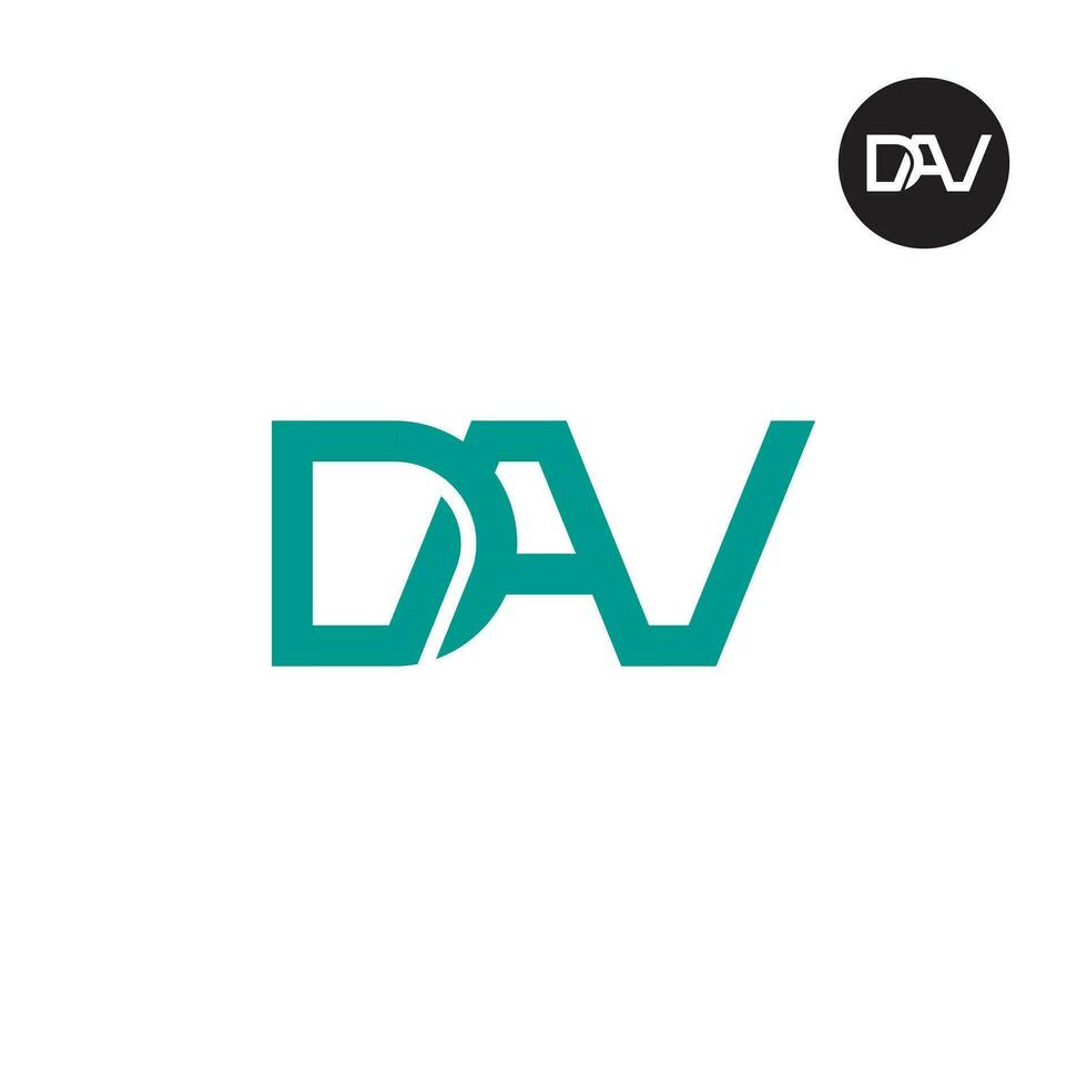 brief dav monogram logo ontwerp vector