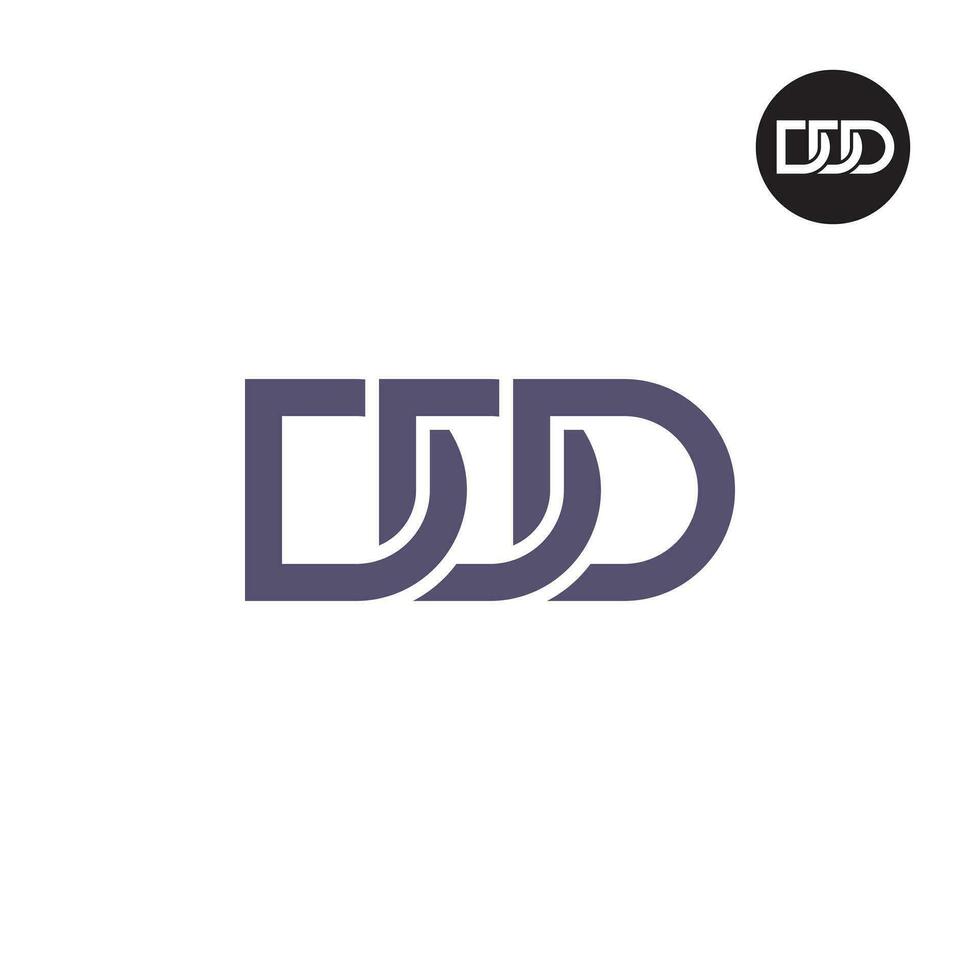 brief ddd monogram logo ontwerp vector