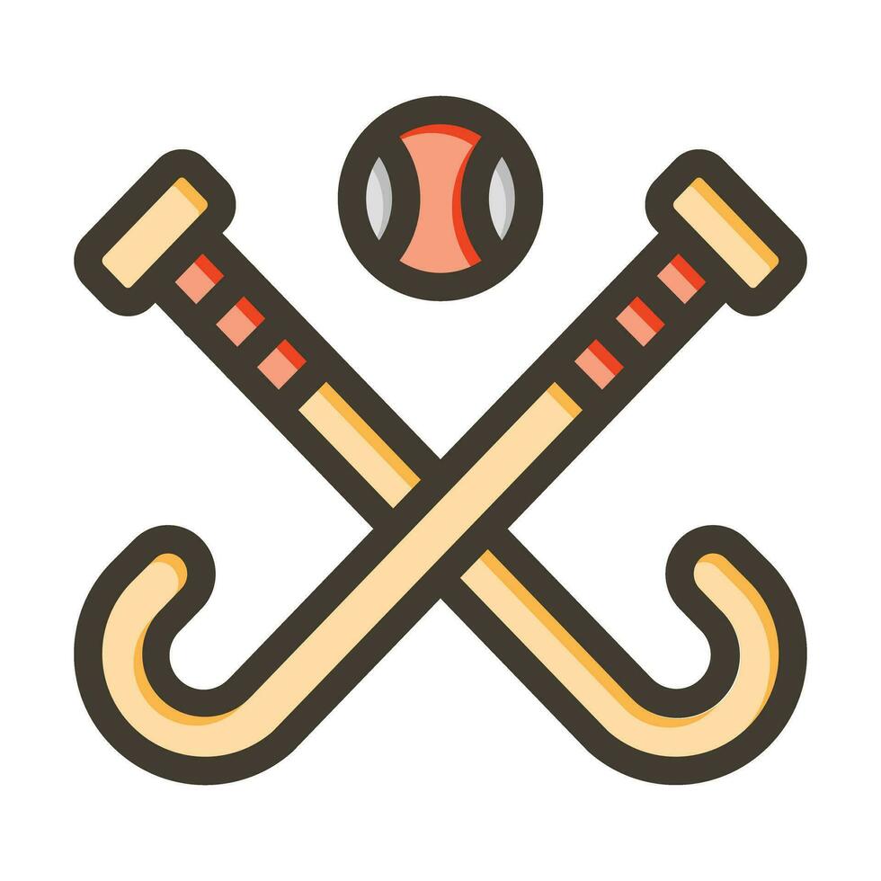 hockey vector dik lijn gevulde kleuren icoon voor persoonlijk en reclame gebruiken.