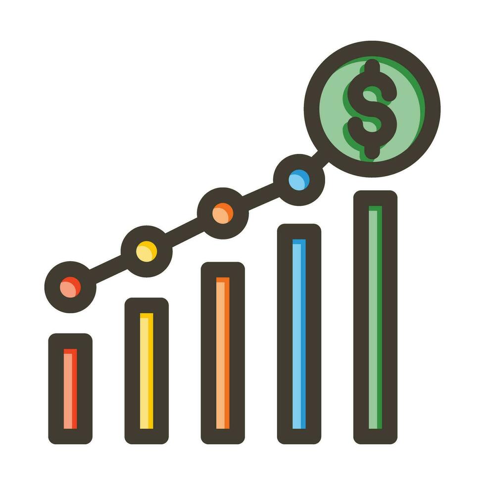financieel winst vector dik lijn gevulde kleuren icoon voor persoonlijk en reclame gebruiken.