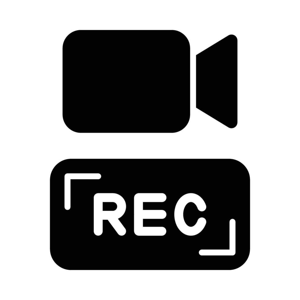 video opname vector glyph icoon voor persoonlijk en reclame gebruiken.