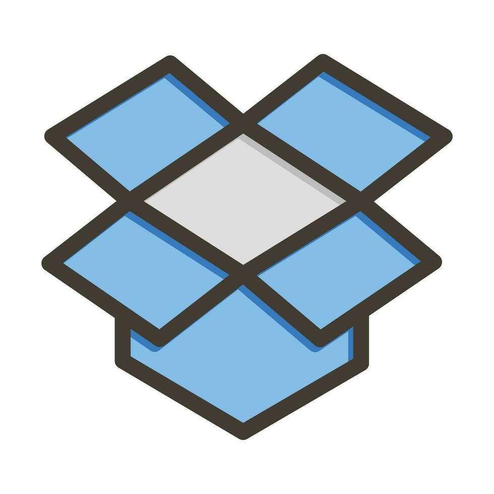 dropbox vector dik lijn gevulde kleuren icoon voor persoonlijk en reclame gebruiken.