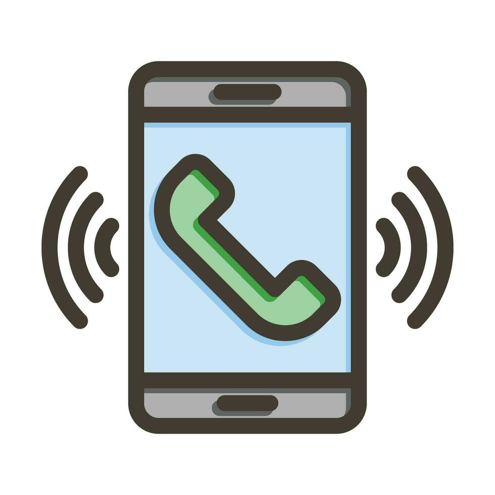 telefoon telefoontje vector dik lijn gevulde kleuren icoon voor persoonlijk en reclame gebruiken.