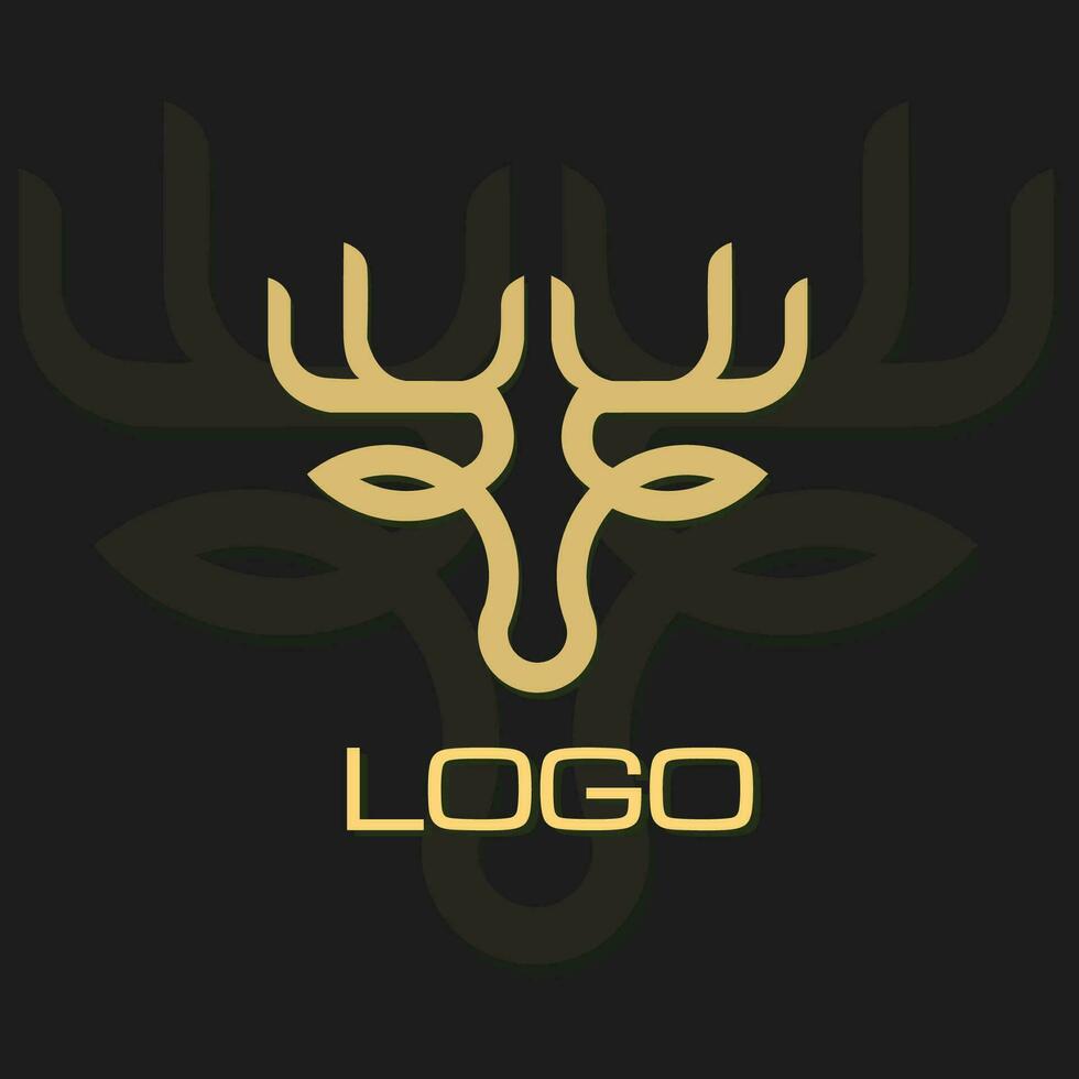 abstract hert hoofd icoon logo vector ontwerp, modern logo pictogram ontwerp van abstract schets rendier of buck met hert