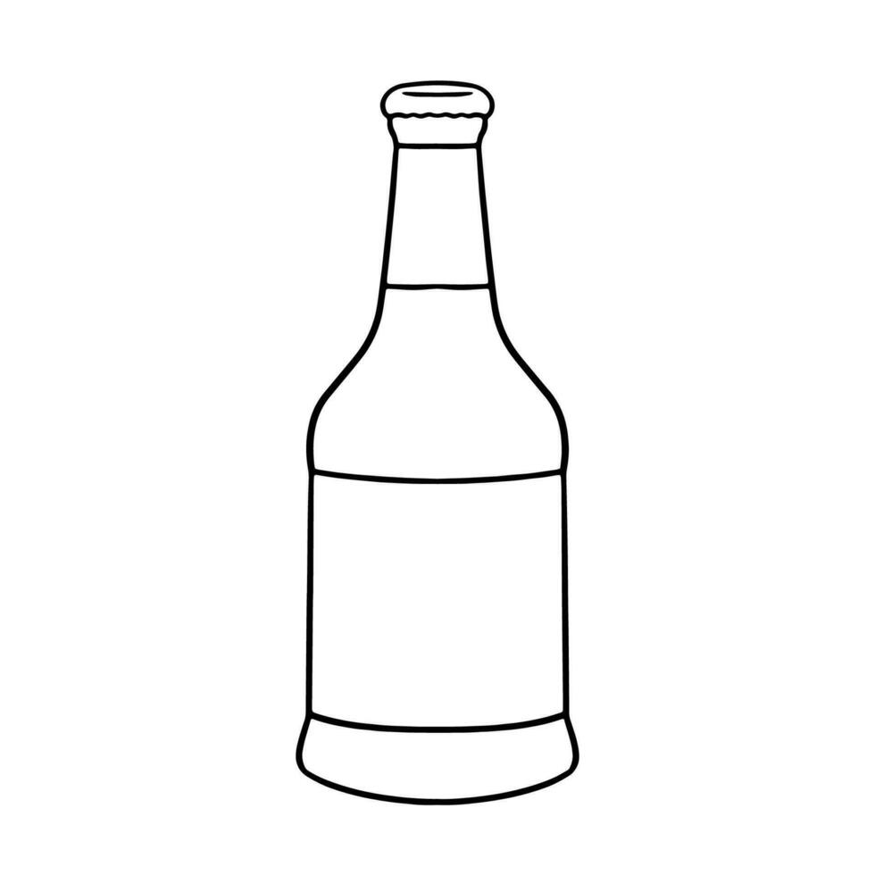 lijn bier fles icoon. schets illustratie geïsoleerd Aan wit achtergrond. vector