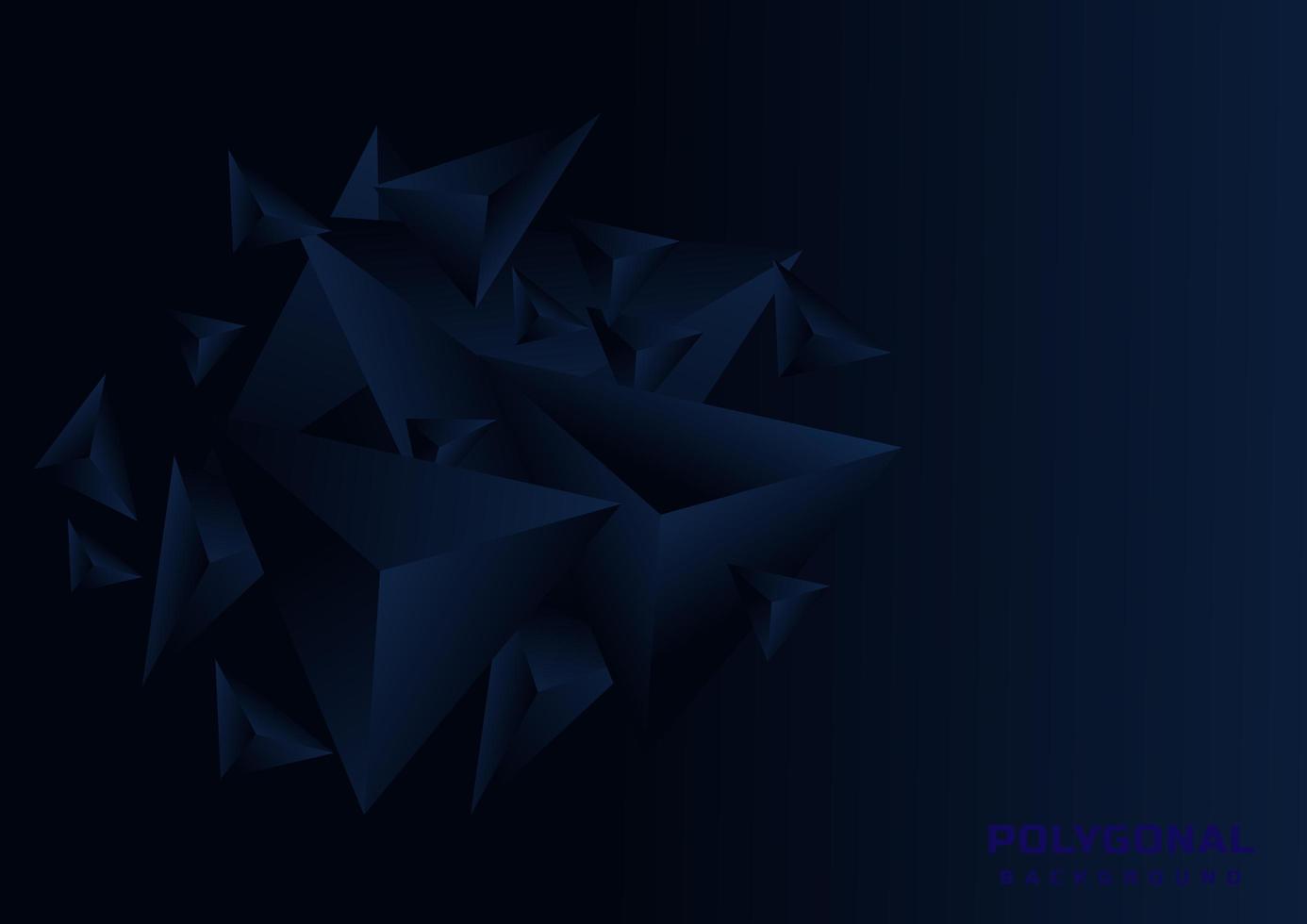 abstracte donkerblauwe geometrische veelhoekige achtergrond. vector