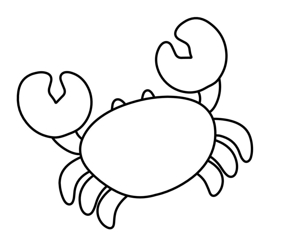 krab lijn icoon voor kleur bladzijde zee dier tekenfilm vector illustratie