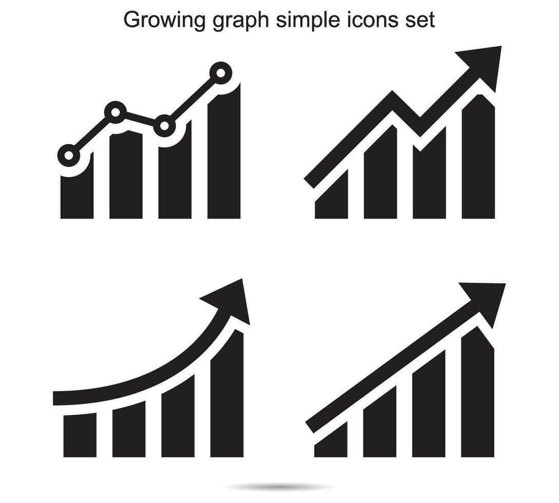 groeit diagram gemakkelijk pictogrammen set, vector illustratie.