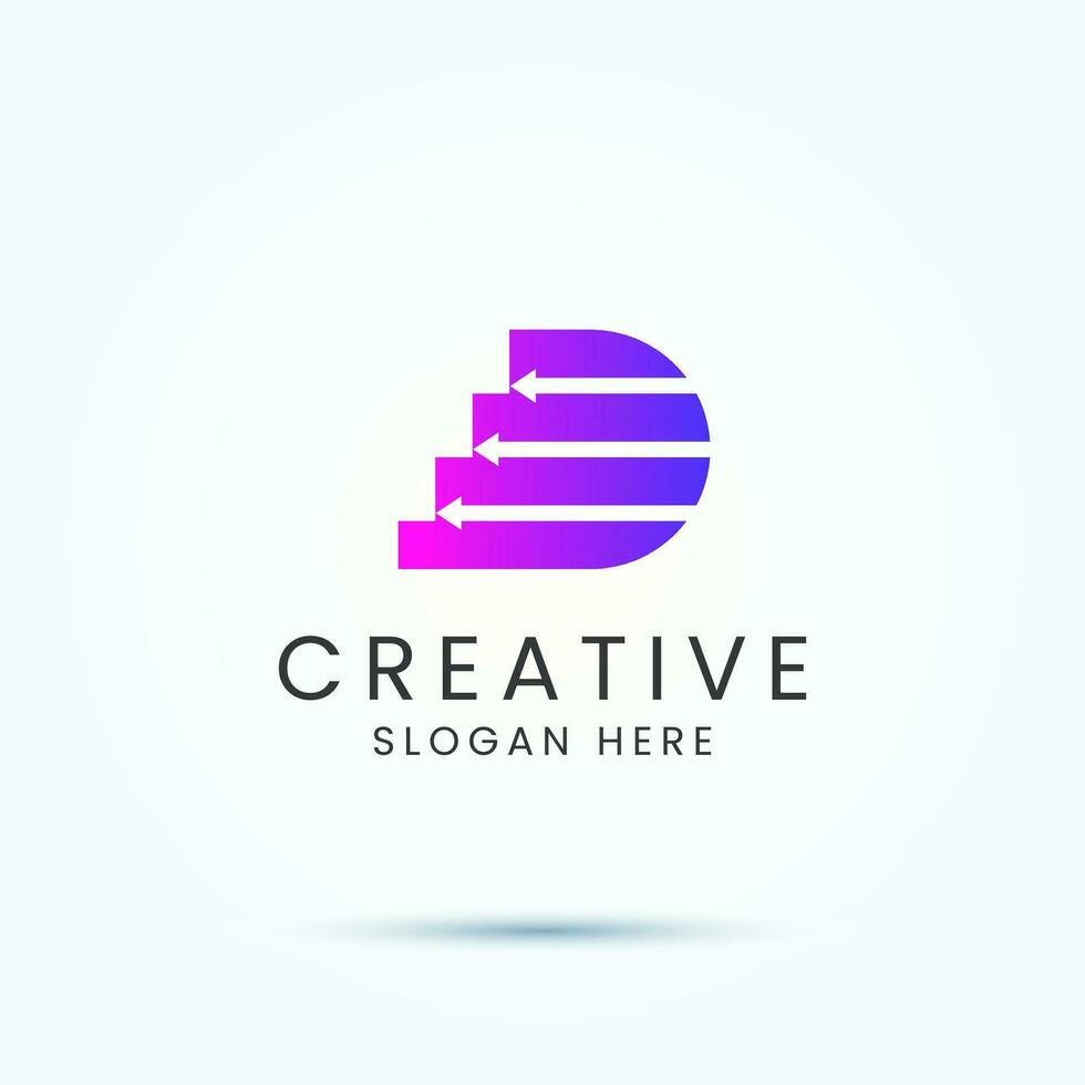 eerste brief d handel afzet logo ontwerp vector beeld
