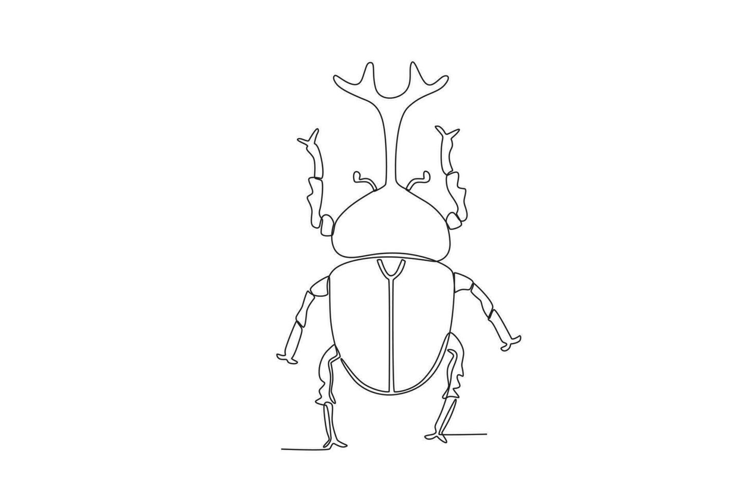 een single doorlopend lijn tekening van een kever voor de boerderij logo identiteit. single lijn tekening grafisch ontwerp vector illustratie