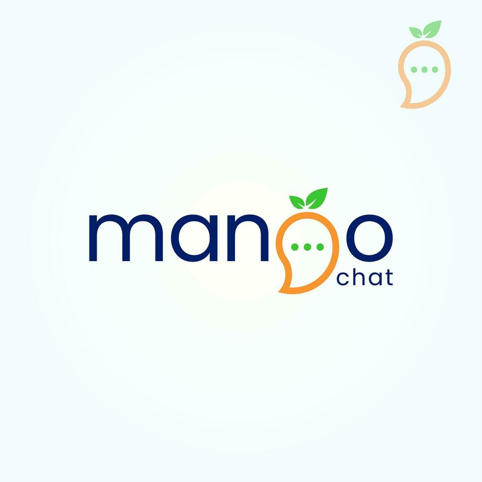 modern mango babbelen logo ontwerp vector sjabloon