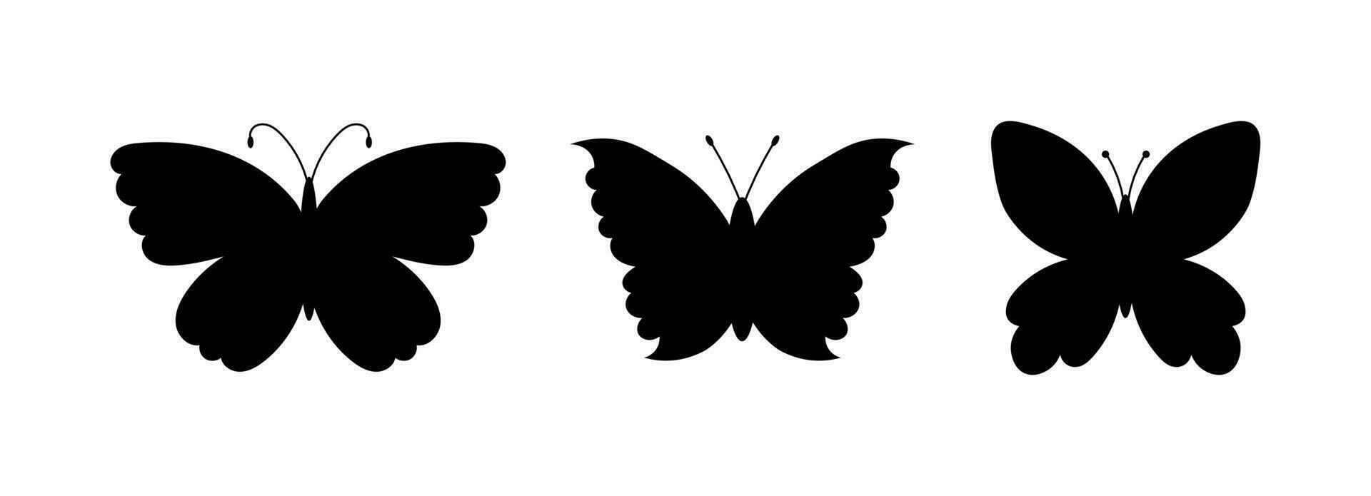 vlinder zwart silhouet reeks vector