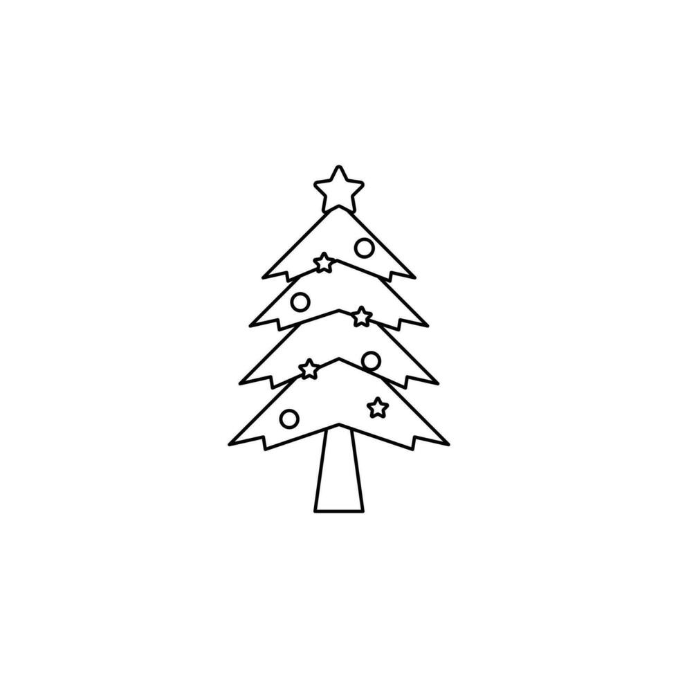 Kerstmis boom lijn vector, viering, decoratie element vector
