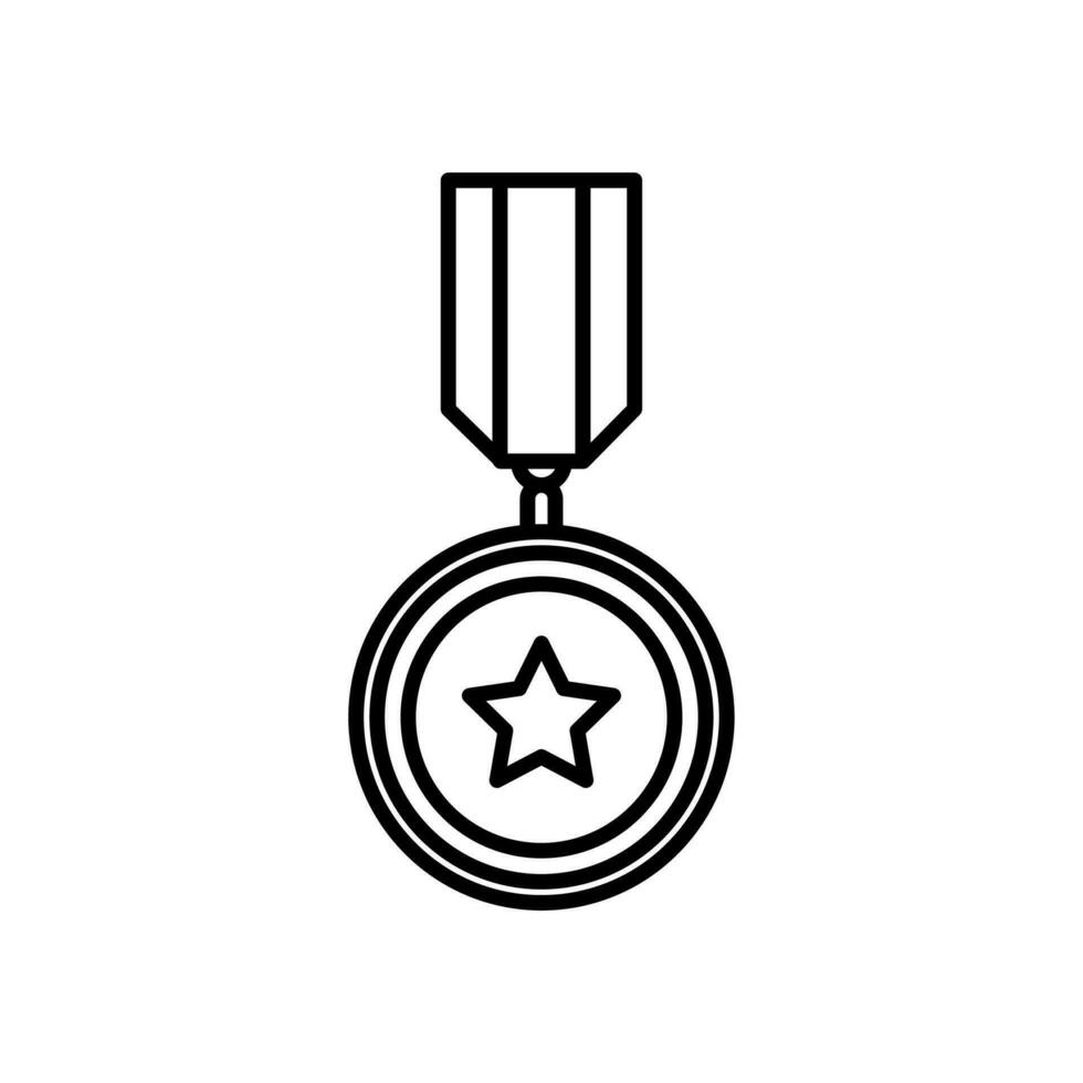 medaille lijn vector icoon , winnaar icoon , schets medaille