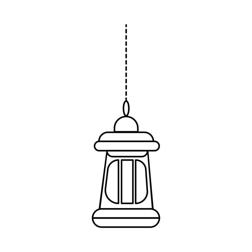 Islamitisch lantaarn lijn schets vector , modern lantaarn voor decoratie viering .