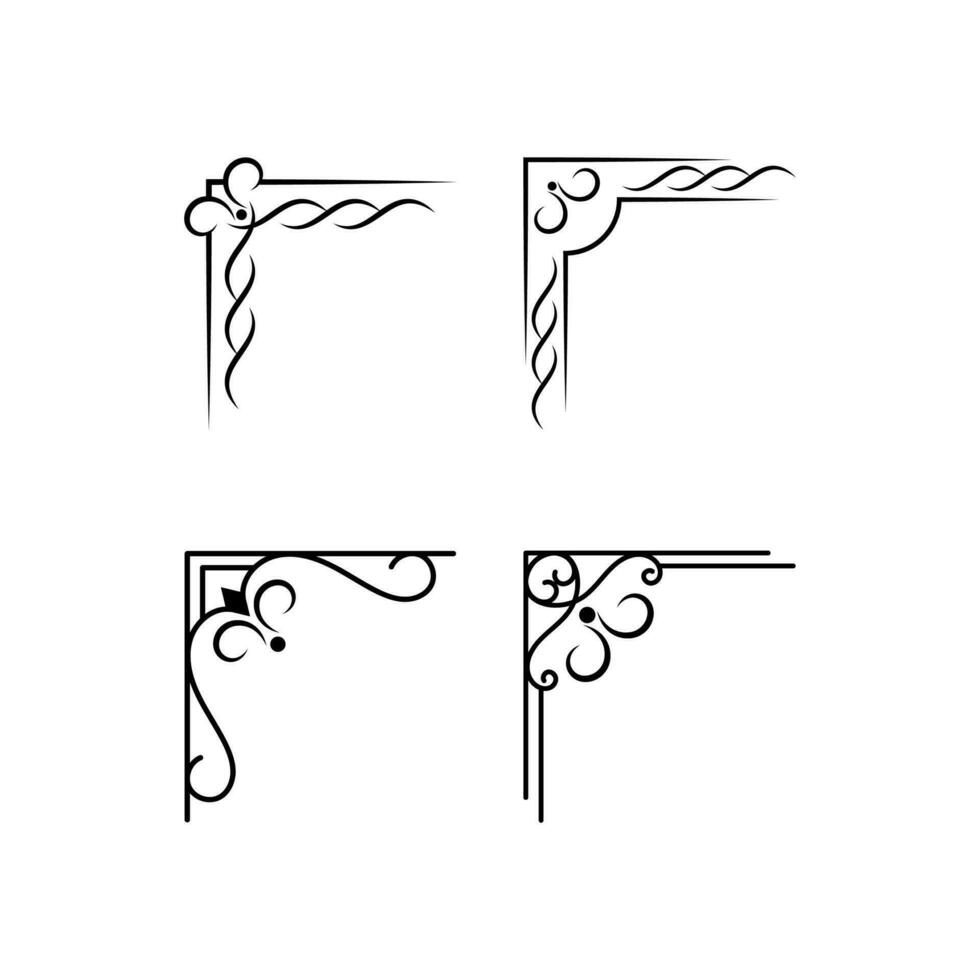 esthetisch floraal hoek , meetkundig hoek , esthetisch hoek kader decoratie vector