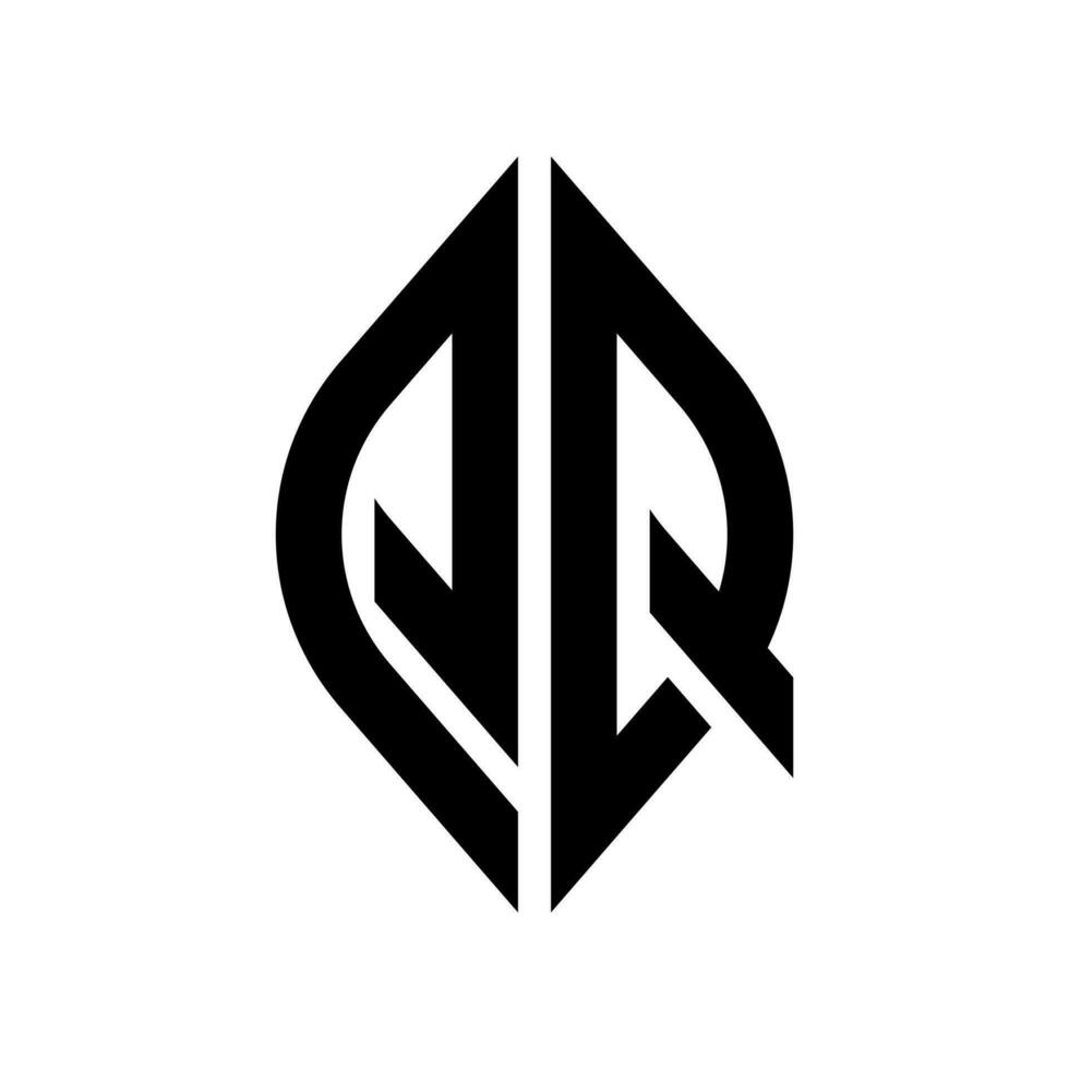 logo q kromme ruit uitgebreid monogram 2 brieven alfabet doopvont logo logotype borduurwerk vector