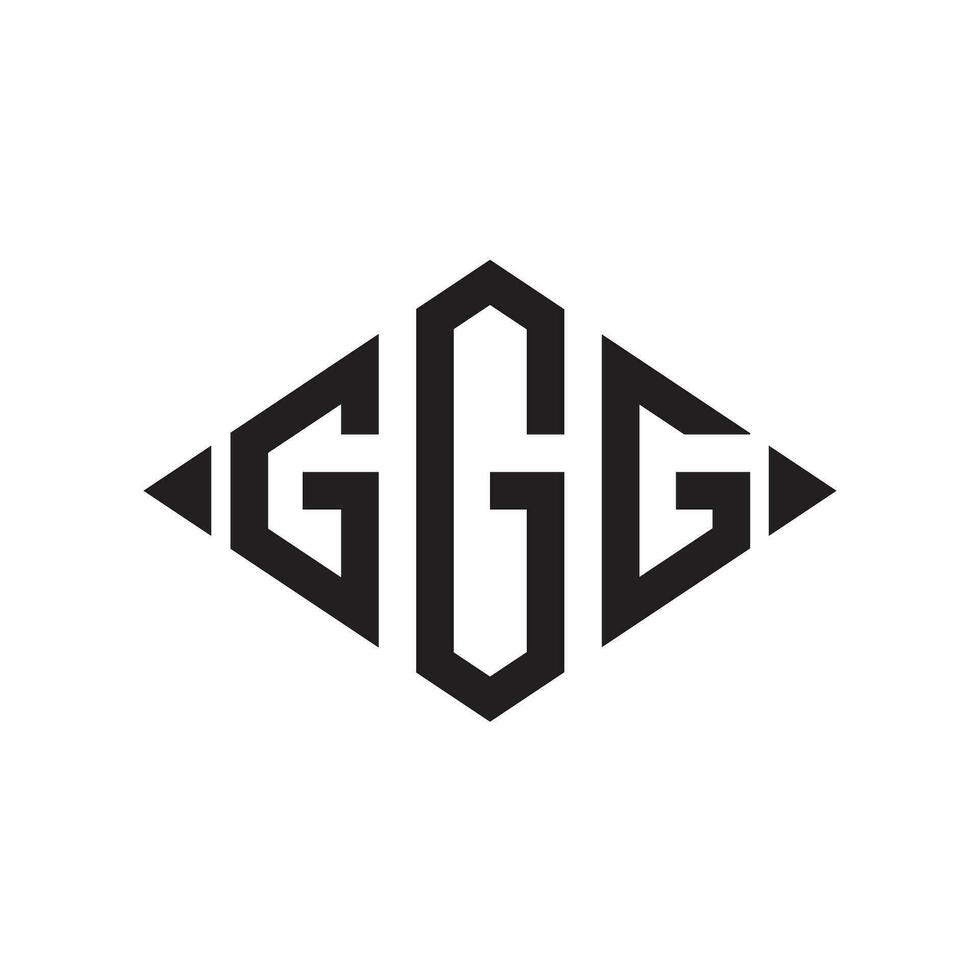 logo g ruit uitgebreid monogram 3 brieven alfabet doopvont logo logotype borduurwerk vector