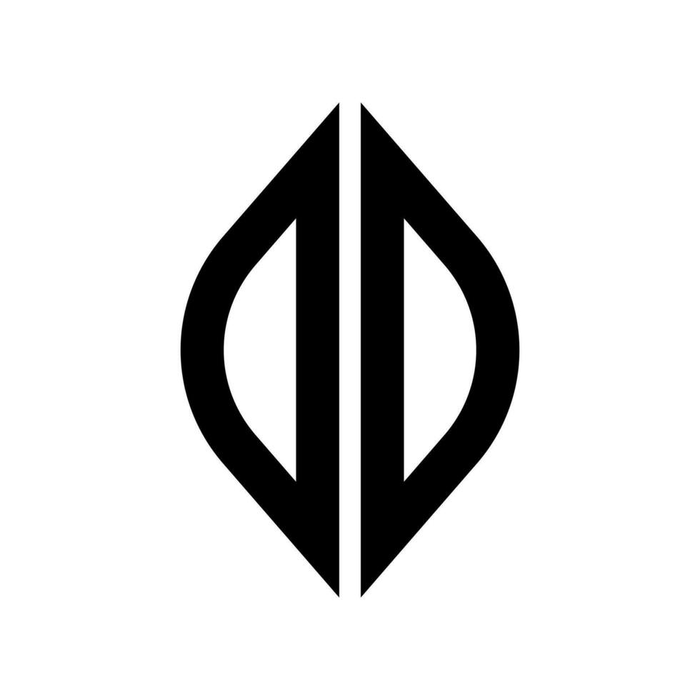 logo O kromme ruit uitgebreid monogram 2 brieven alfabet doopvont logo logotype borduurwerk vector