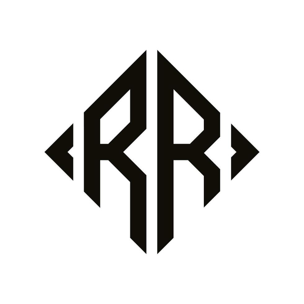 logo r. ruit monogram 2 brieven alfabet doopvont logo logotype borduurwerk vector