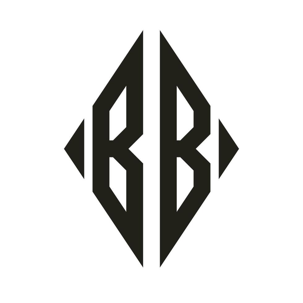 logo b gecondenseerd ruit monogram 2 brieven alfabet doopvont logo logotype borduurwerk vector