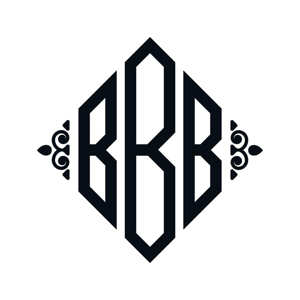 logo b. ruit monogram 3 brieven alfabet doopvont logo logotype borduurwerk vector