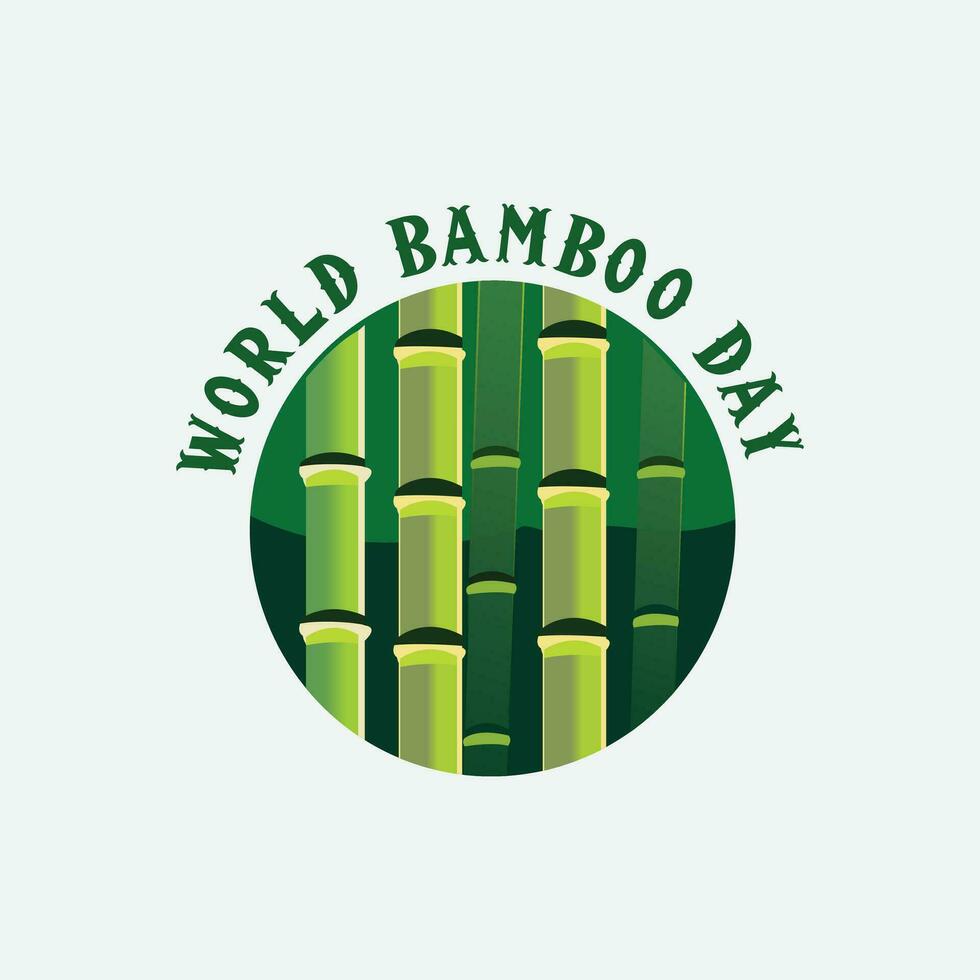 wereld bamboe dag logo vector illustratie van groen bamboe icoon. t-shirt ontwerp