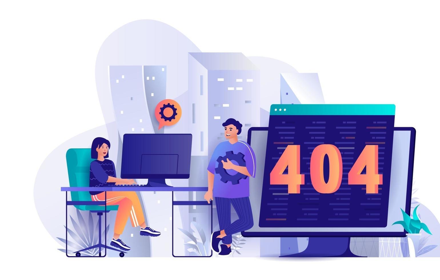 404 paginafoutconcept in plat ontwerp vector