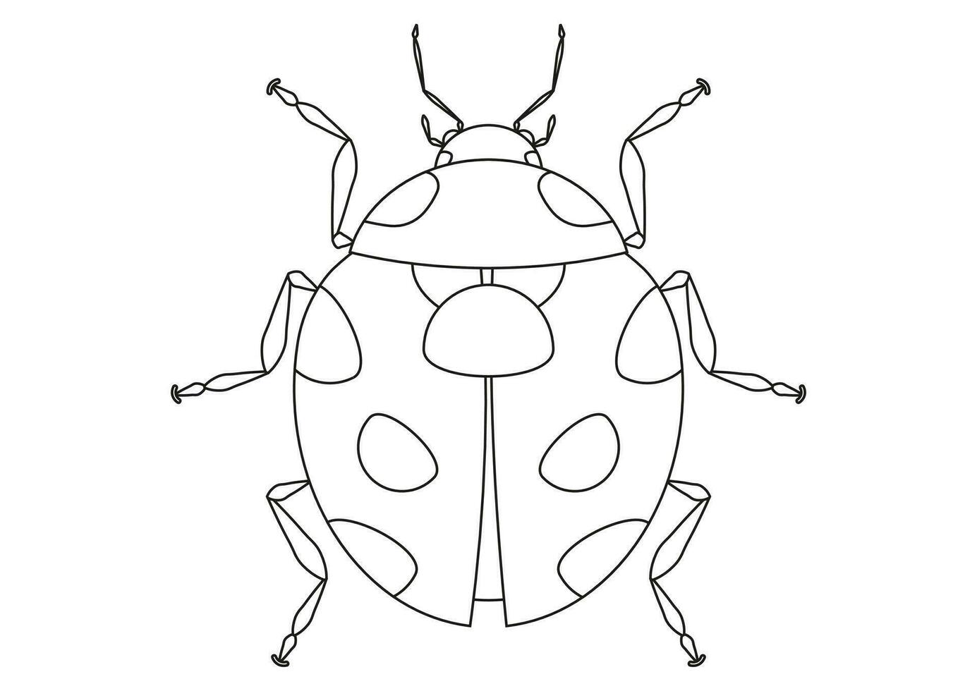 kleur bladzijde van een lieveheersbeestje tekenfilm karakter vector