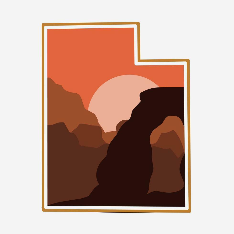 illustratie vector van Utah nationaal park in silhouet perfect voor afdrukken, enz