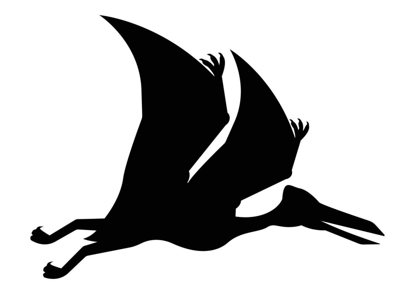 quetzalcoatlus dinosaurus silhouet vector geïsoleerd Aan wit achtergrond